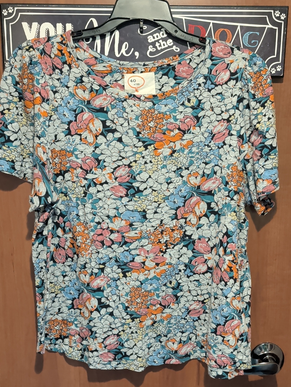 Anthropologie 40 Of 52 Conversations Floral Short Sleeve Tee Limited Edition